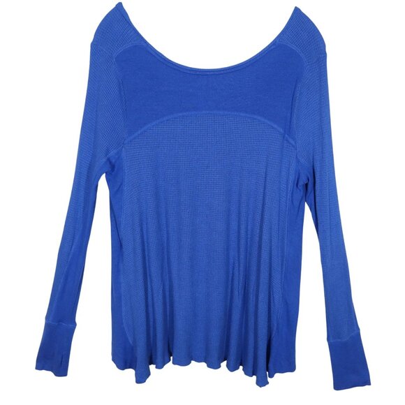 WE THE FREE PEOPLE Malibu Thermal Drippy Top Thumbholes Size S Boho Festival - Picture 2 of 5